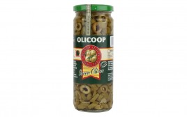Olicoop Green Olives   Glass Jar  450 grams